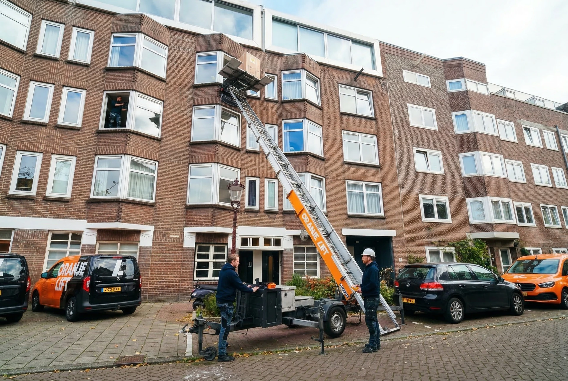 Verhuislift in actie in Eindhoven